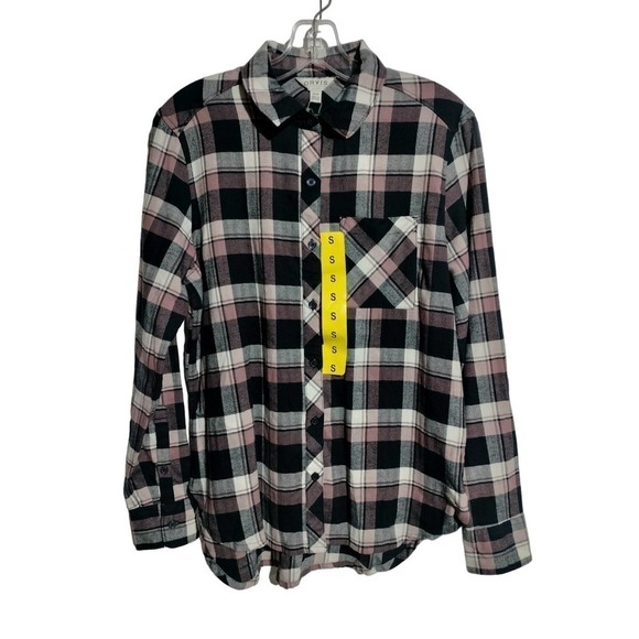 Orvis NWT black and Pink plaid flannel woman size small - Picture 2 of 10
